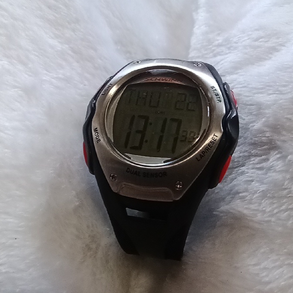 Schwinn Black and Silver Smartwatch with Fitness Tracking